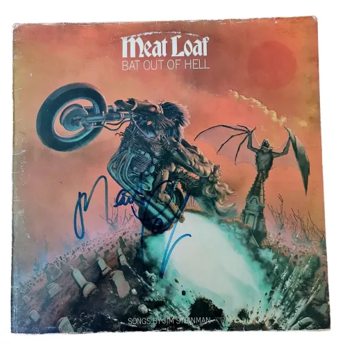 Meat Loaf Autographed 'Bat Out Of Hell' Album Cover
