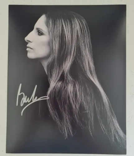 Barbra Streisand Autographed 8x10 B&W Photograph