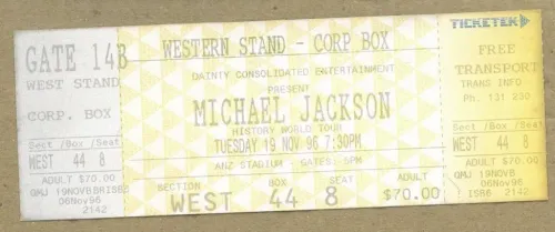 Michael Jackson 1996 Concert Ticket